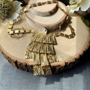VTG- Les Bernard- 70s Egyptian Revival Statement Necklace w/ Matching Earrings